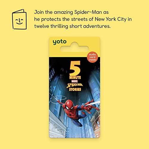 YOTO Disney 5 Minute Marvel Stories: Spider Man – Kids Audio Card for Use with Player & Mini All-in-1 Audio Device, Screen-Free Listening with Fun Stories for Playtime, Bedtime & Travel, Ages 5+