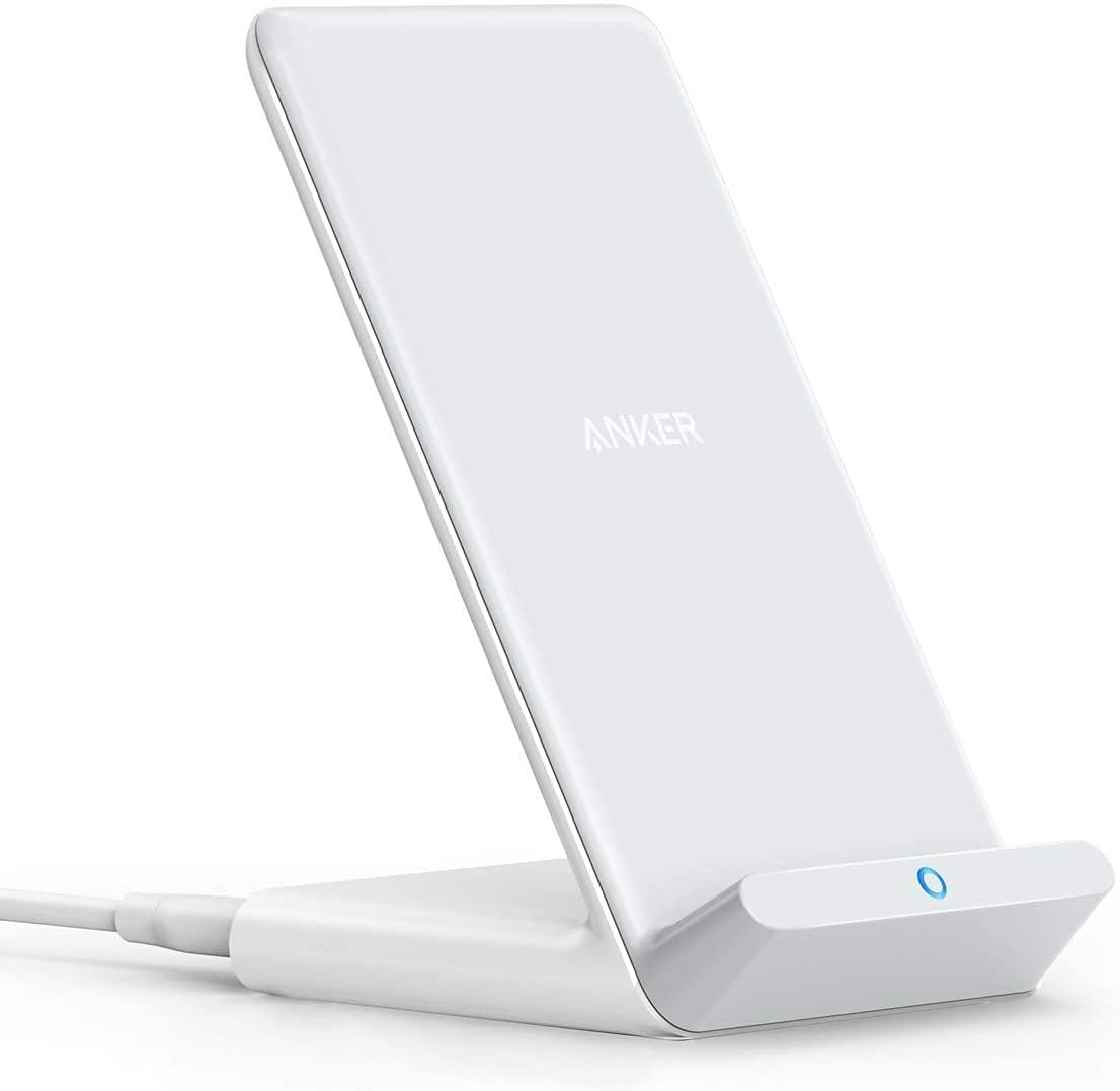 Anker 313 Wireless Charger (Stand), Qi-Certified for iPhone 17/17/17 Pro/17 Pro Max/15/14/13, 10W Fast-Charging Galaxy S23 S22 S21(No AC Adapter) - Rayz Mart