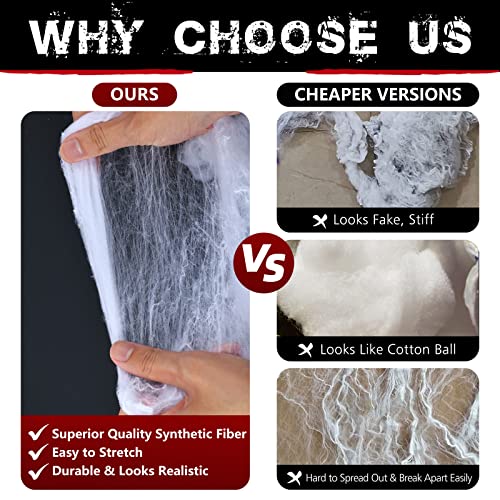 1000 sqft Spider Webs Halloween Decorations Bonus with 30 Fake Spiders, Super Stretch Cobwebs for Halloween Indoor and Outdoor Party Supplies