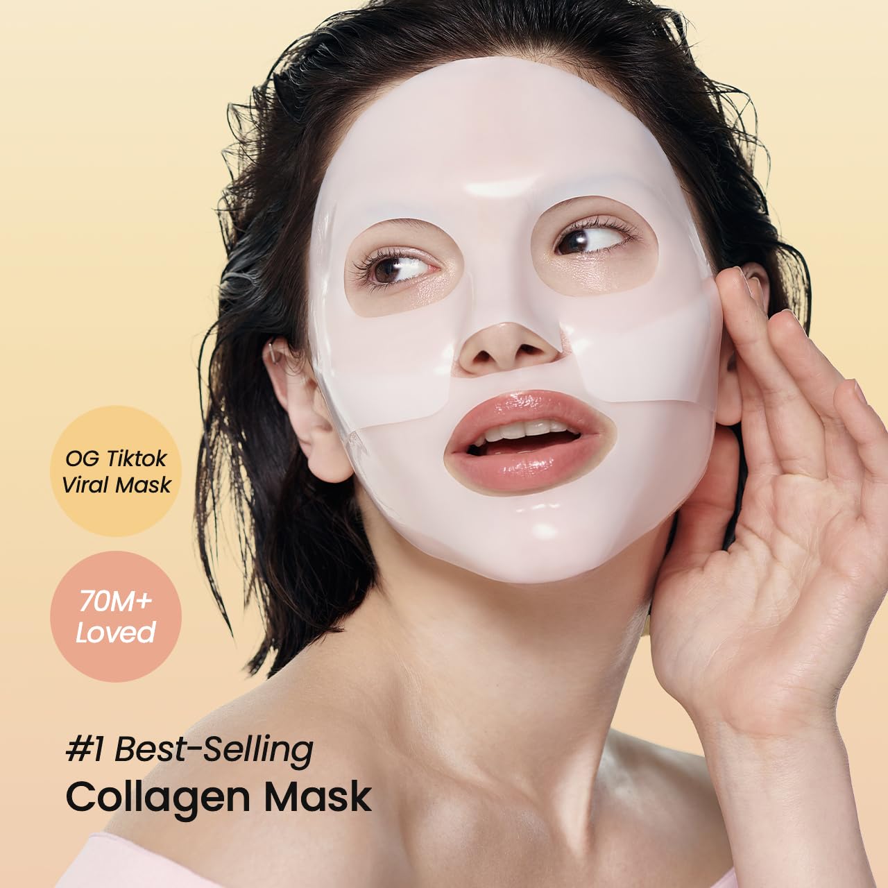 BIODANCE Bio-Collagen Real Deep Mask, Hydrating Overnight Hydrogel Face Mask, Pore Minimizing, Elasticity, Plumping Improvement, Korean Skin Care | 1.19oz(34g) x 4ea