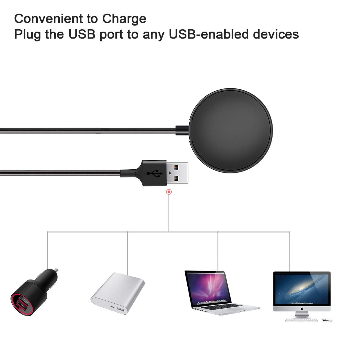 Trami 2 Pack Compatible with Samsung Galaxy Watch 7/6/6 Classic/5/5 Pro/4/4 Classic/3/Active/Active Wireless Charging Dock,Replacement USB Charger Cable Cord Stand for Classic/3 /Active/Active