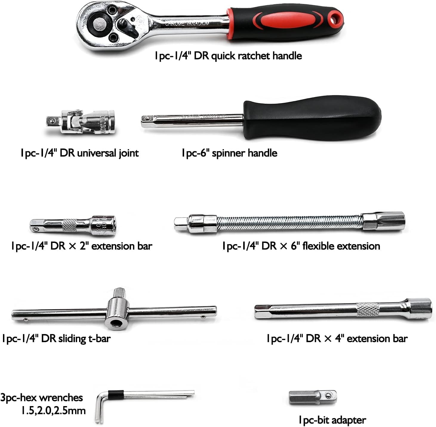 Egofine 46 Pcs Socket Ratchet Wrench Set for Car & Home Repair