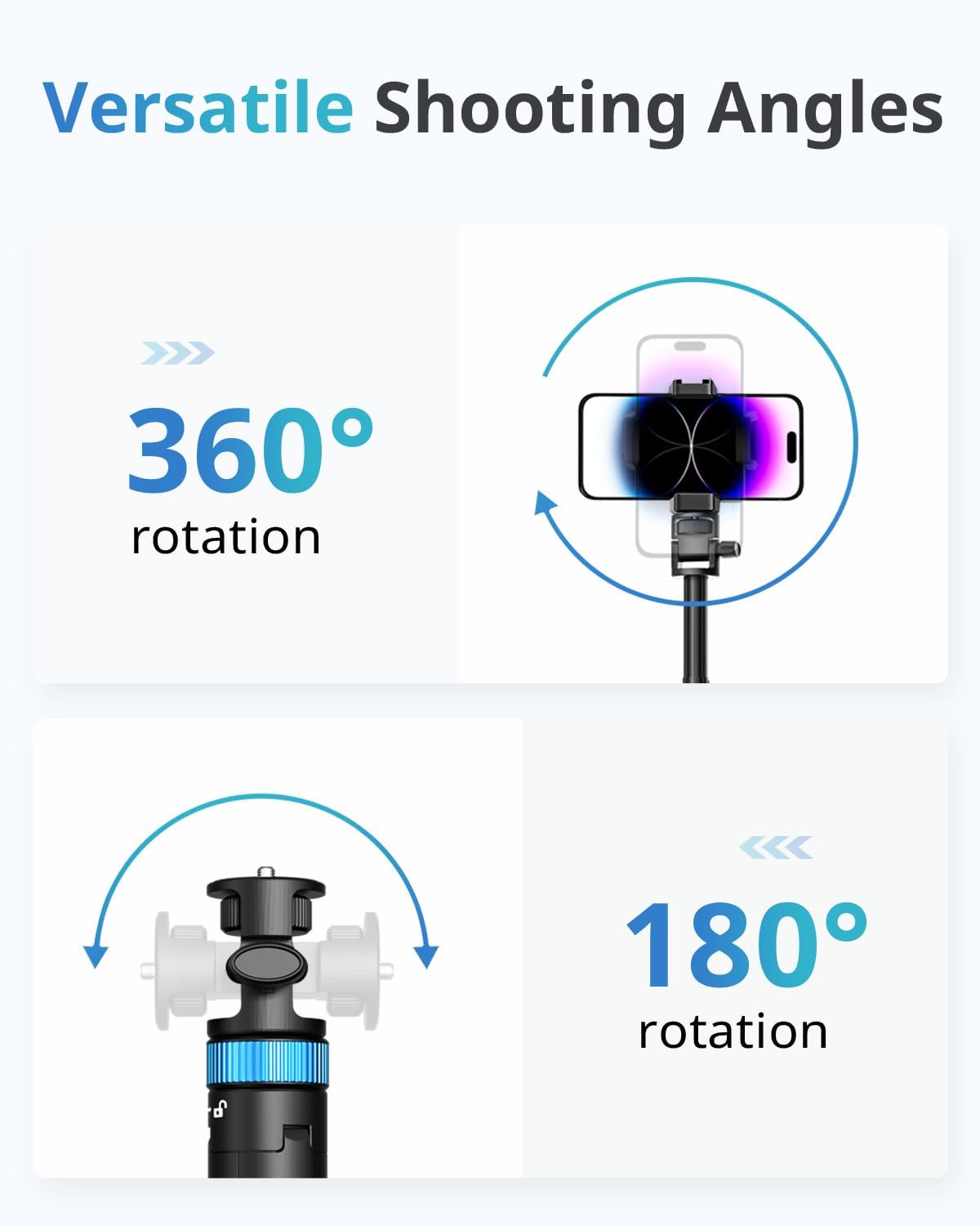 UBeesize 72" Phone Tripod - Tripod for iPhone & Selfie Stick with Phone Holder & Remote - Upgraded, Stable & Portable Stand for iPhone 17/16/15/14, Android, Cameras & Action Cams