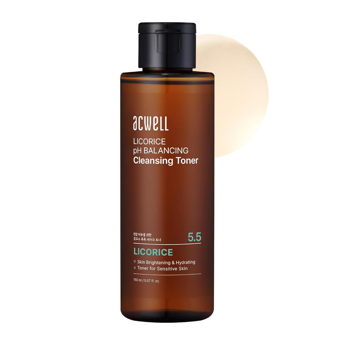 acwell licorice pH balancing cleansing toner 5.1 fl.oz. - ph5.5 hydrating makeup cleansing astringent for sensitive skin