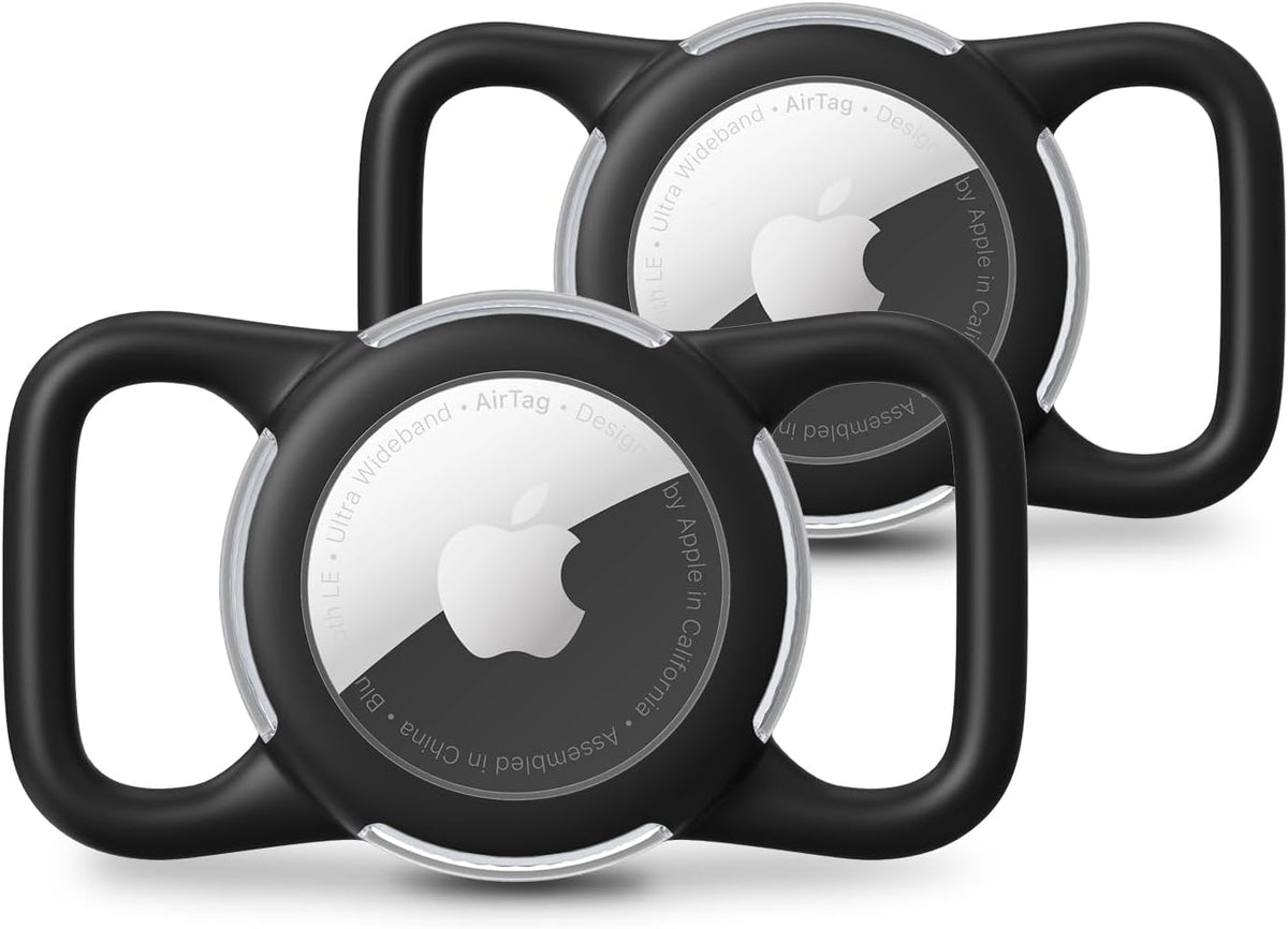 waterproof airtag holder for dog collar soft full-body protective airtag holder for dog cat collars black regular