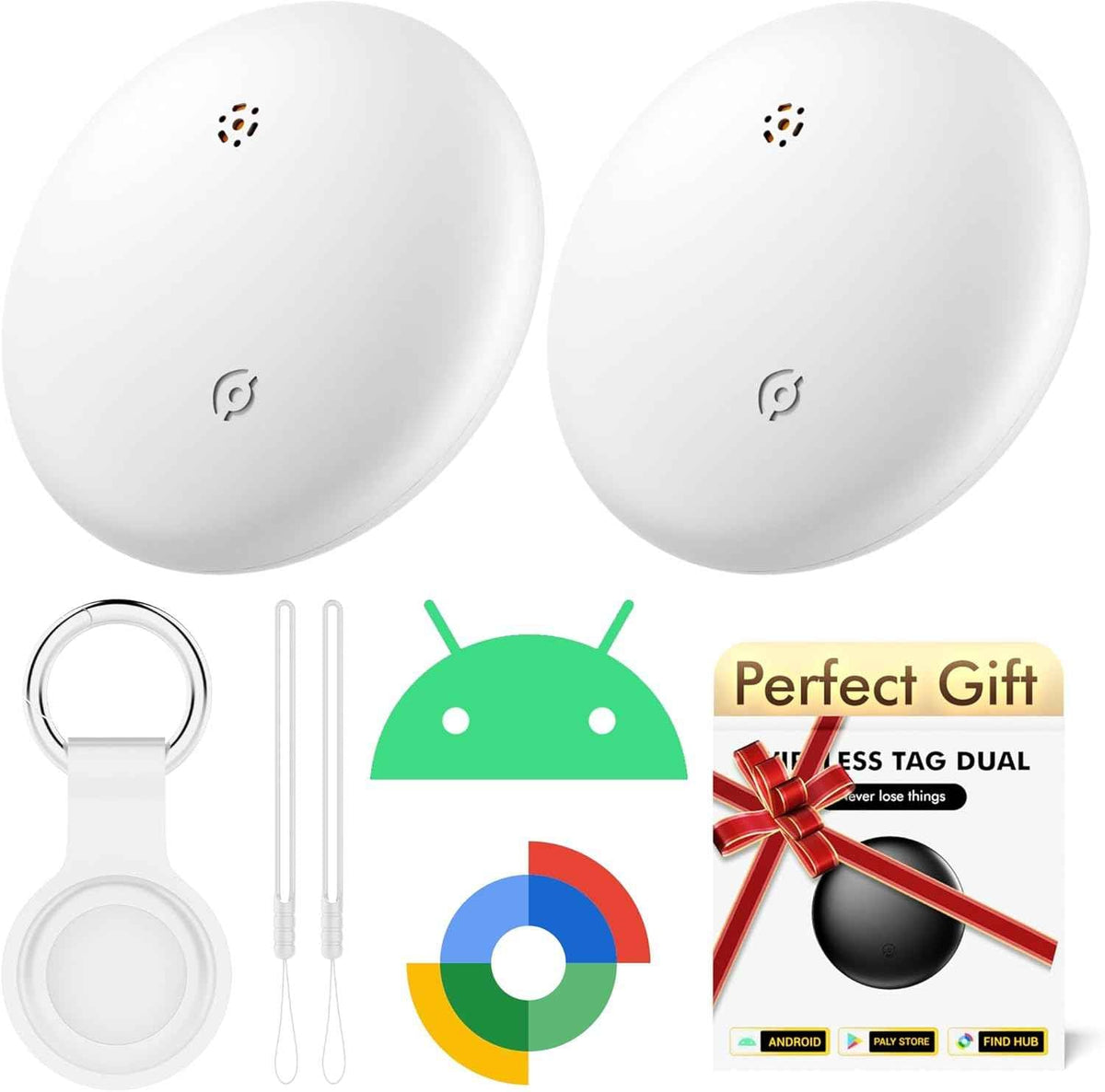 Air Tracker Tags 4 Pack for Android with Case- Bluetooth GPS Tracker Item Finder for Key, Wallet, Luggage - Works with Google Find Hub, IP66 Waterproof, Smart Tag for Android & Samsung Phones(Black)