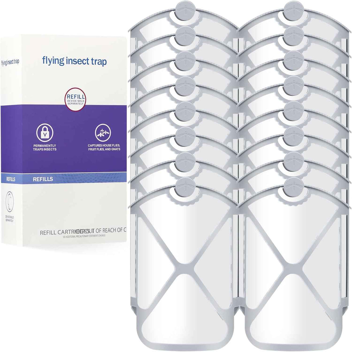 2 Flying Insect Traps & 2 Cartridges - Compatible with ZEVOM364A Refill - Plug in Fruit Fly Trap for Indoor - Bug Catcher for Gnats, House & Fruit Flies - Use in Any Room (2 Device & 2 Cartridges)