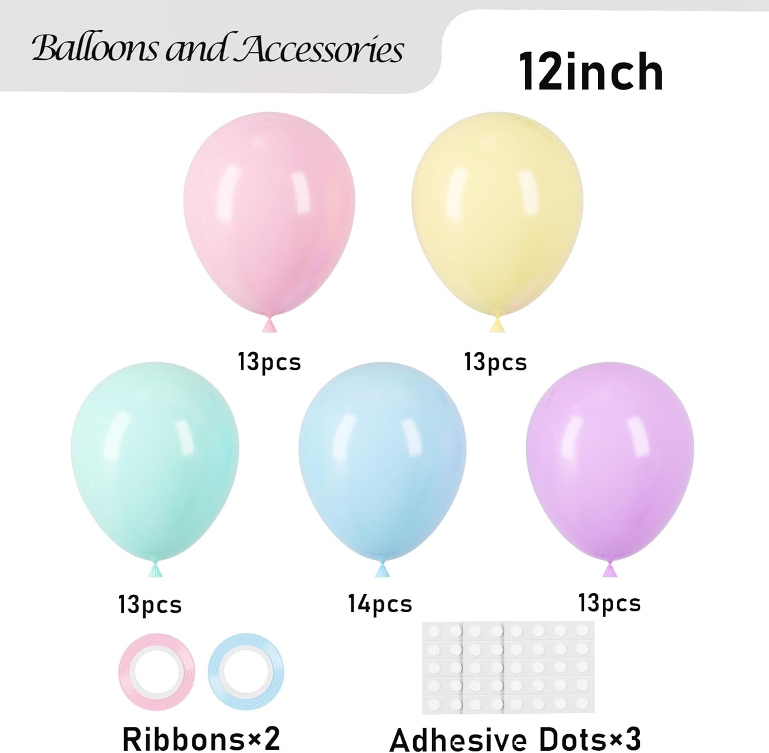 Voircoloria Pastel Balloons, 66pack 12inch Macaron Latex Party Balloons for Graduation, Easter, Wedding, Birthday, Bridal Shower, Rainbow Party, Baby Shower, Anniversary Party Decorations