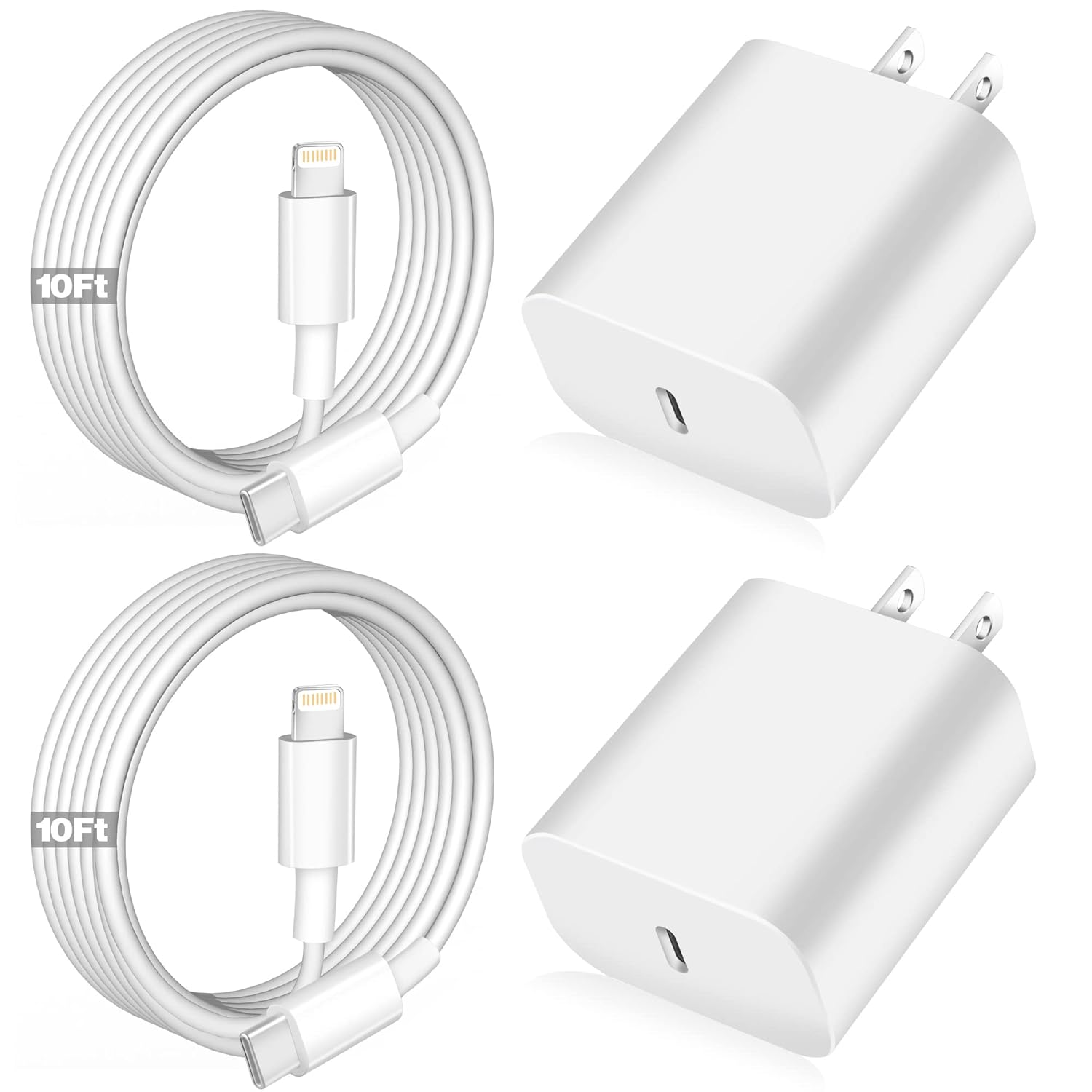 iPhone Fast Charger,Apple Charger Super Quick iPhone Charger Fast Charging,2Pack 10FT Long Type-C to Lightning Cable Cord USB C Wall Charger Block Adapter for iPhone 14 13 12 11/13Pro Max/12Mini/XS/XR