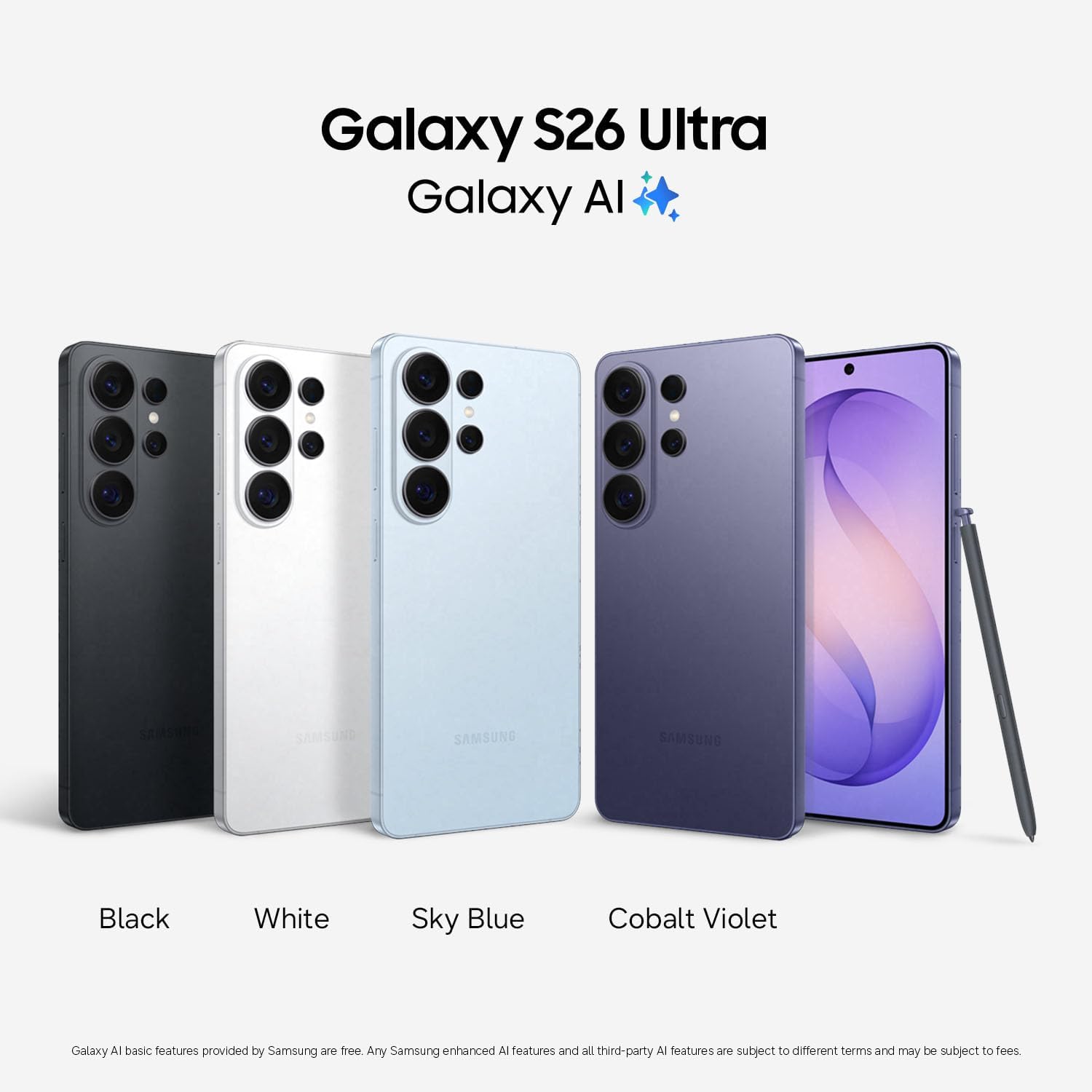 Samsung Galaxy S26 Ultra, Unlocked Android Smartphone + $200 Gift Card, 256GB, Privacy Display, Galaxy AI, AI Camera, Super Fast Charging 3.0, Durable Battery, 2026, Black