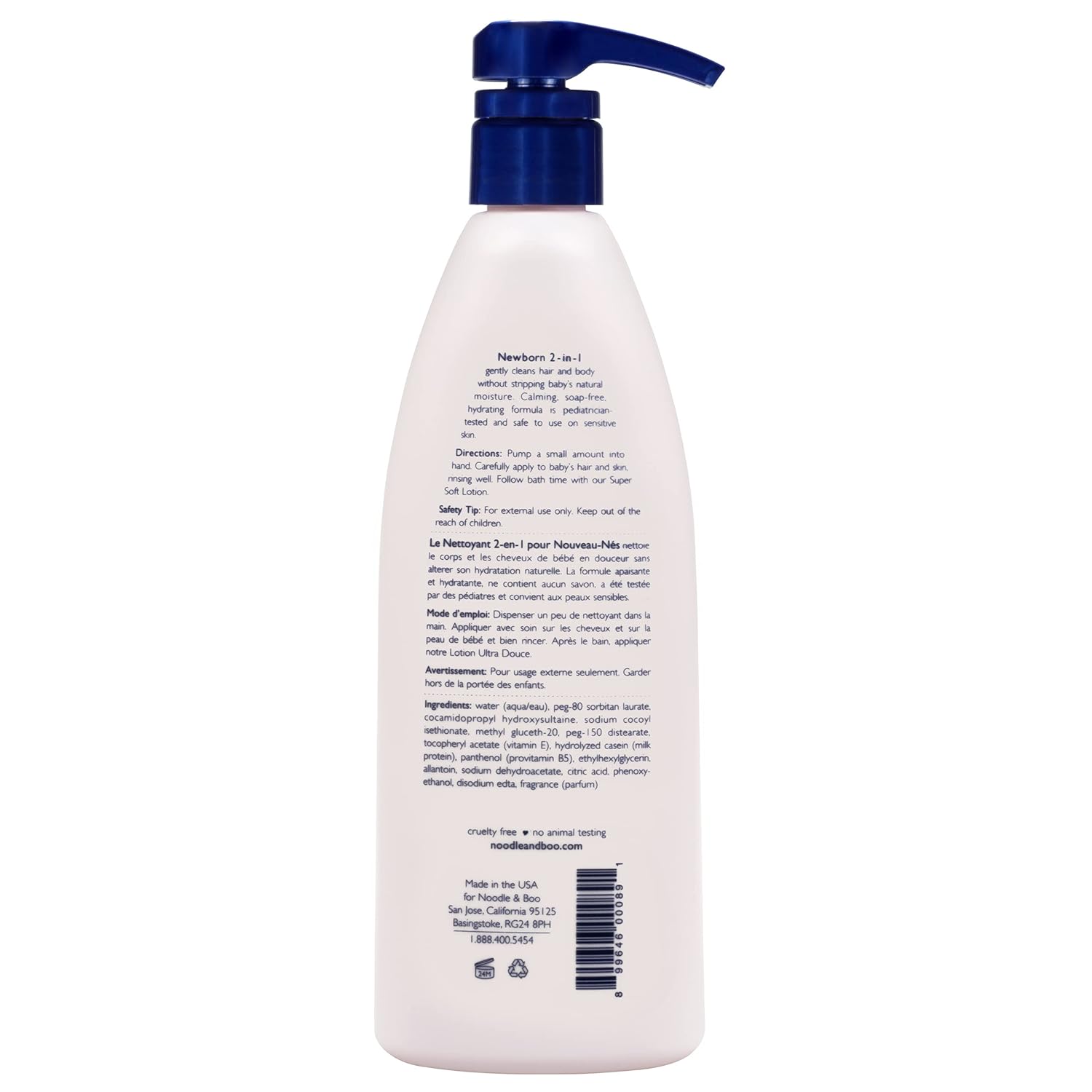 Noodle & Boo Newborn 2-in-1 Baby Shampoo and Body Wash, Tear-Free, Hypoallergenic, Baby Bath Essentials, Moisturizing, pH-Balanced, Vitamin-Enriched, Pediatrician-Tested