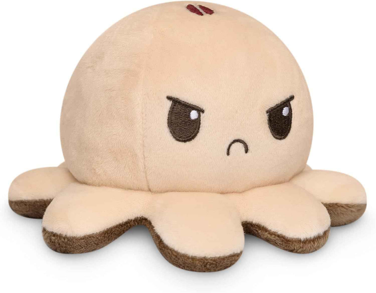 TeeTurtle Reversible Octopus Plushie - 4-Inch Pink + Aqua Two-Sided Flip Plush Toy with Embroidered Details - Cute Mini Collectible Plush for Kids, Teens, and Adults