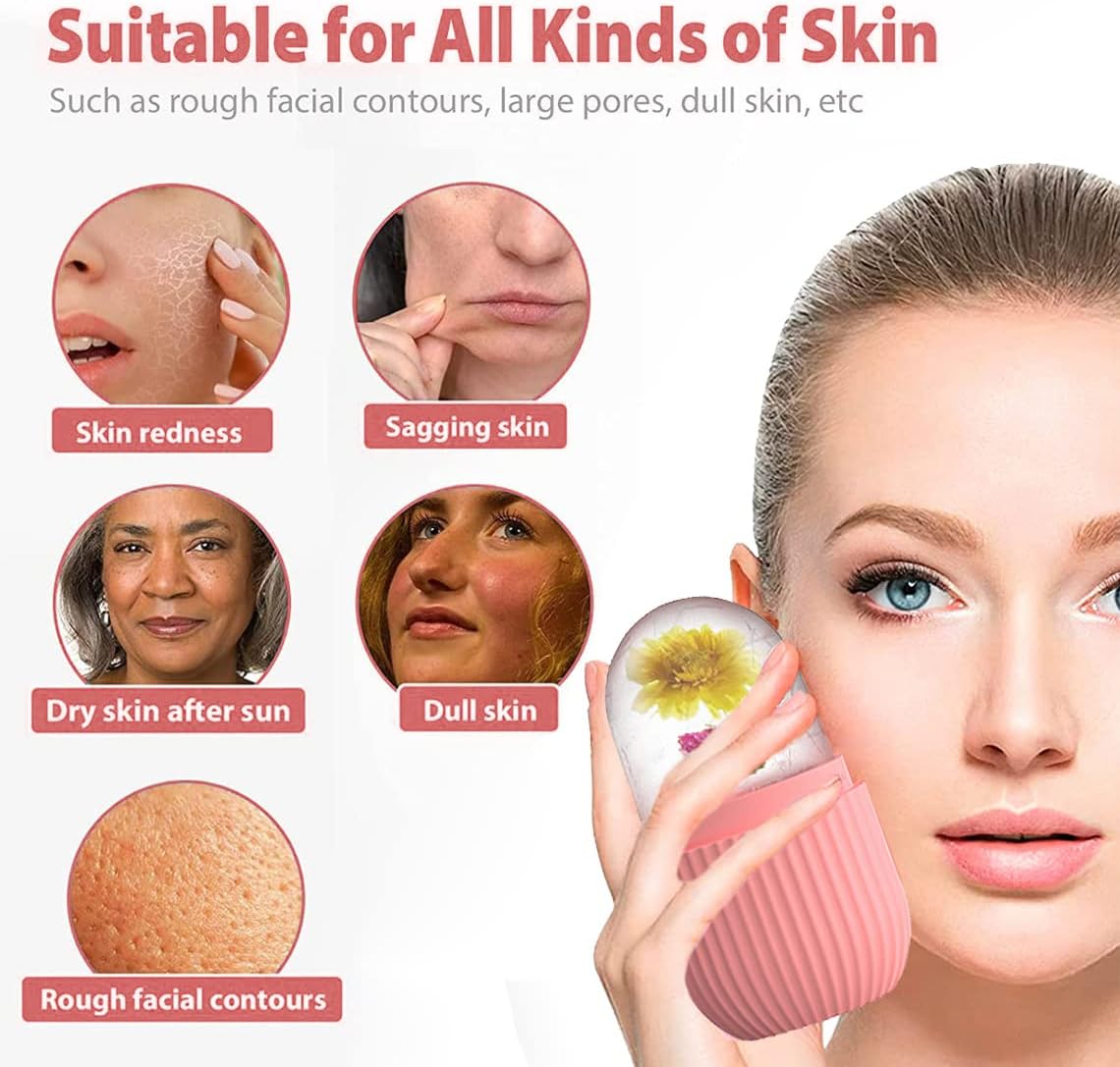 XHJRI Ice Cube Roller Massager for Face, Eyes, and Neck - De-Puffing, Skin Tightening, and Beauty