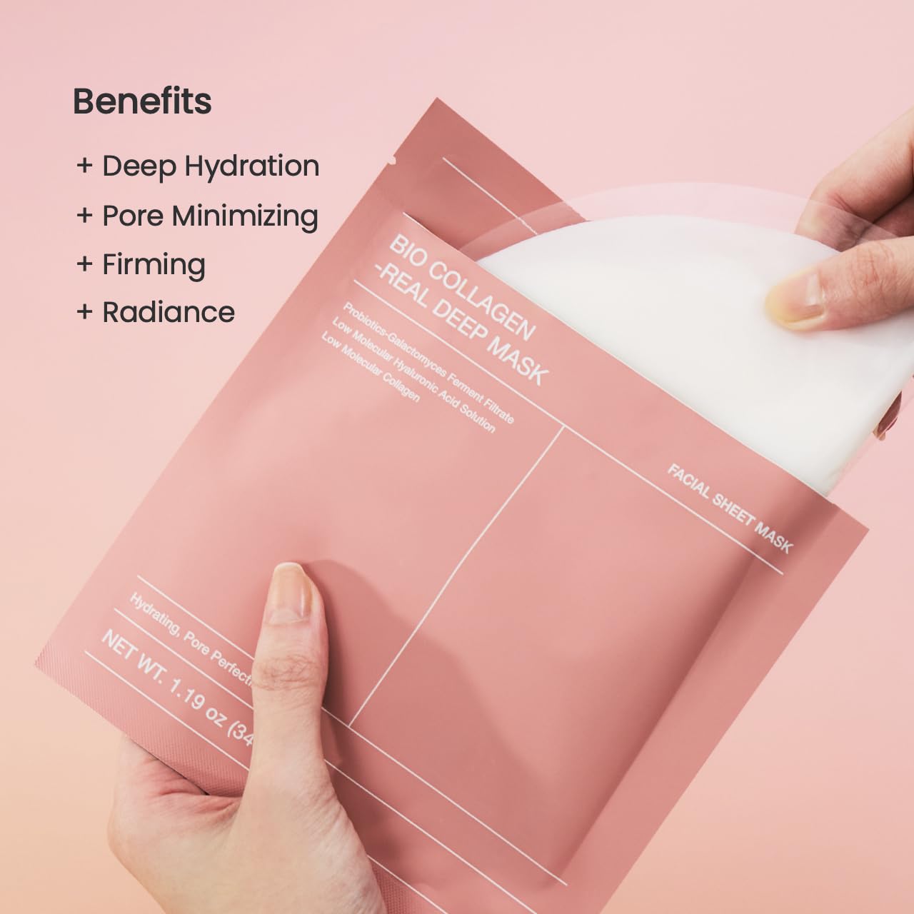 BIODANCE Bio-Collagen Real Deep Mask, Hydrating Overnight Hydrogel Face Mask, Pore Minimizing, Elasticity, Plumping Improvement, Korean Skin Care | 1.19oz(34g) x 4ea