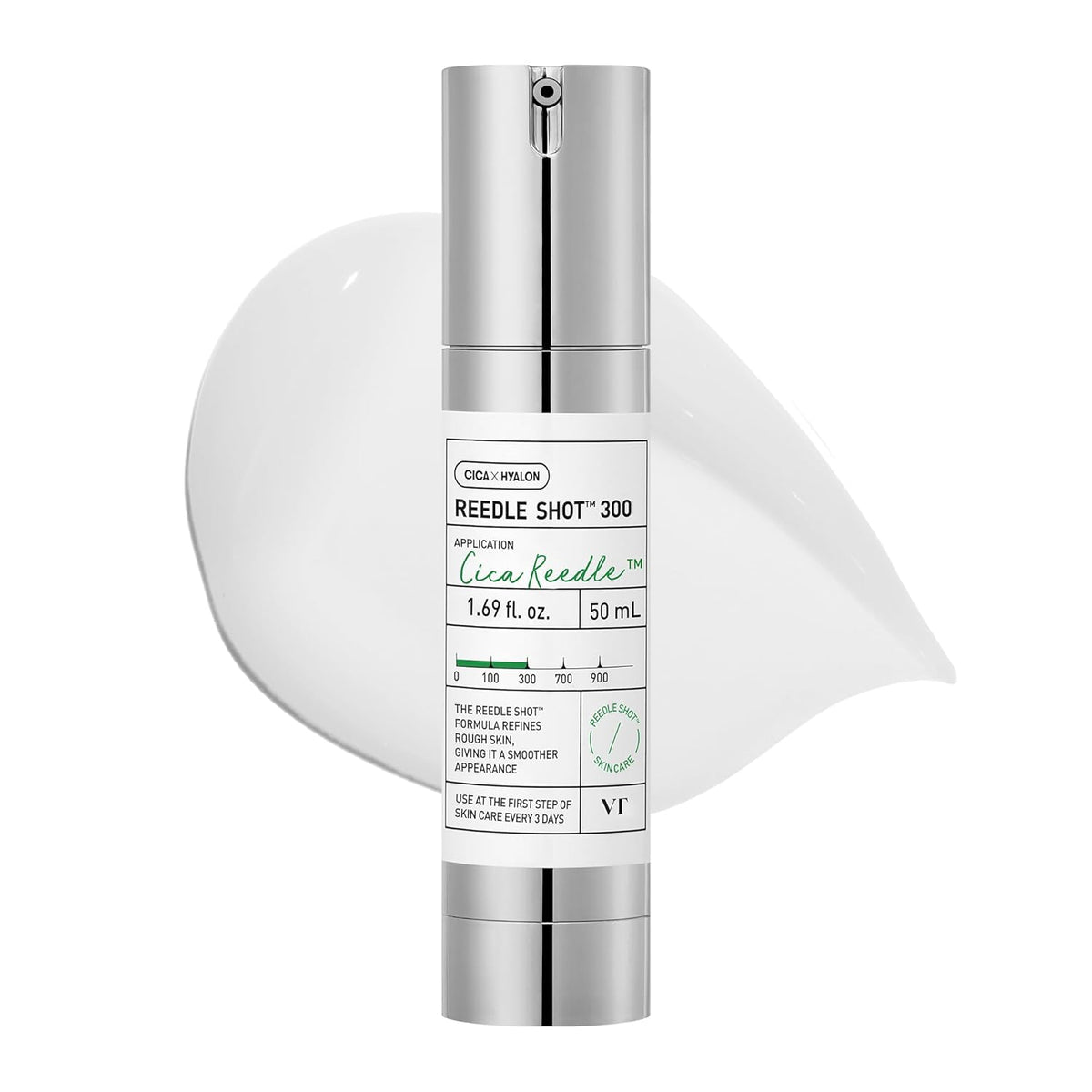 vt cosmetics cica reedle shot 300, 1.69fl oz, microneedling serum, korean skin booster with centella asiatica and hyaluronic acid