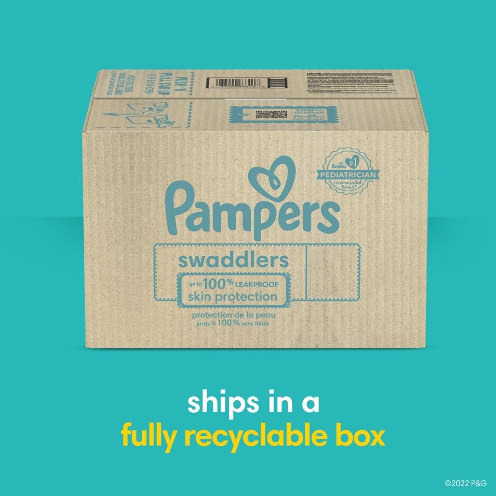 Pampers Swaddlers Diapers, Size 1 (8-14 lbs), 198 Count, Absorbent, Keeps Baby Dry and Comfortable, Skin Safe Disposable Baby Diaper (Packaging May Vary)