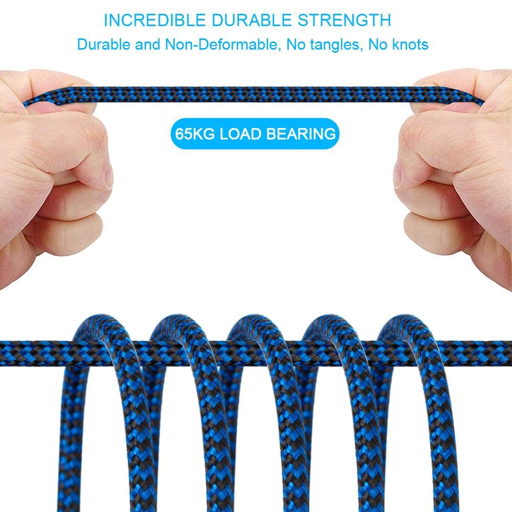 TAKAGI USB to USB C Cable (3Pack 6ft) USB A to Type C Cable Fast Charging Nylon Braided Data Sync Transfer Cord USB C Charger (Blue)