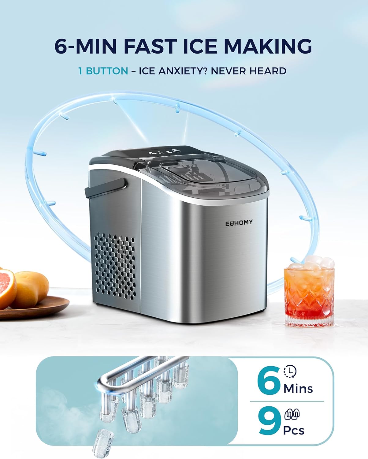 EUHOMY Ice Maker Machine