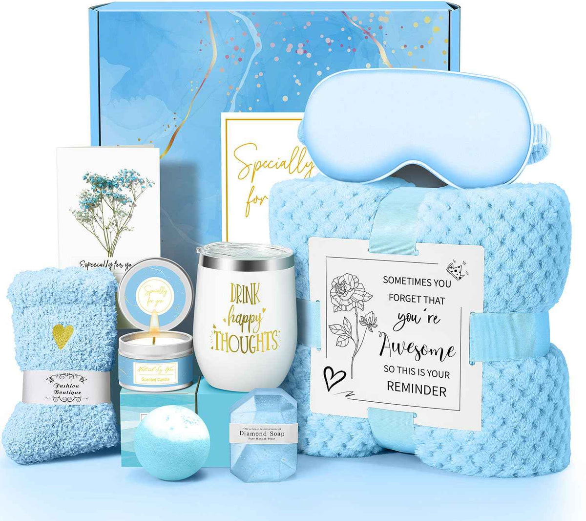 Valentines Day Gifts for Her Women Daughter Girlfriend Wife, Happy Birthday Gifts for Women Mom Her Friend Sister Wife Grandma, Self Care Gift Get Well Relaxing Spa Galentines Day Gift Basket Set