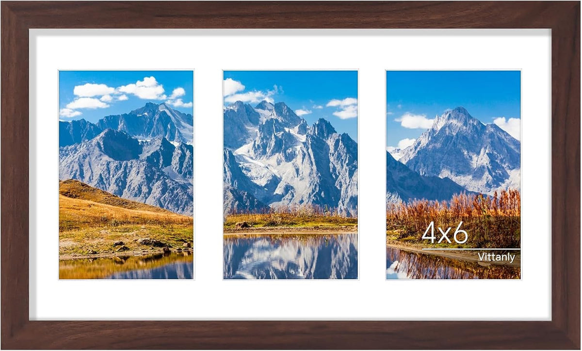 Vittanly 11x14 Collage Picture Frame, Displays 5Pcs 4x6 Pictures with Mat or 1Pcs 11x14 without Mat for Wall Mounting, Picture Frames Collage Wall Decor in Black, 1 Pack