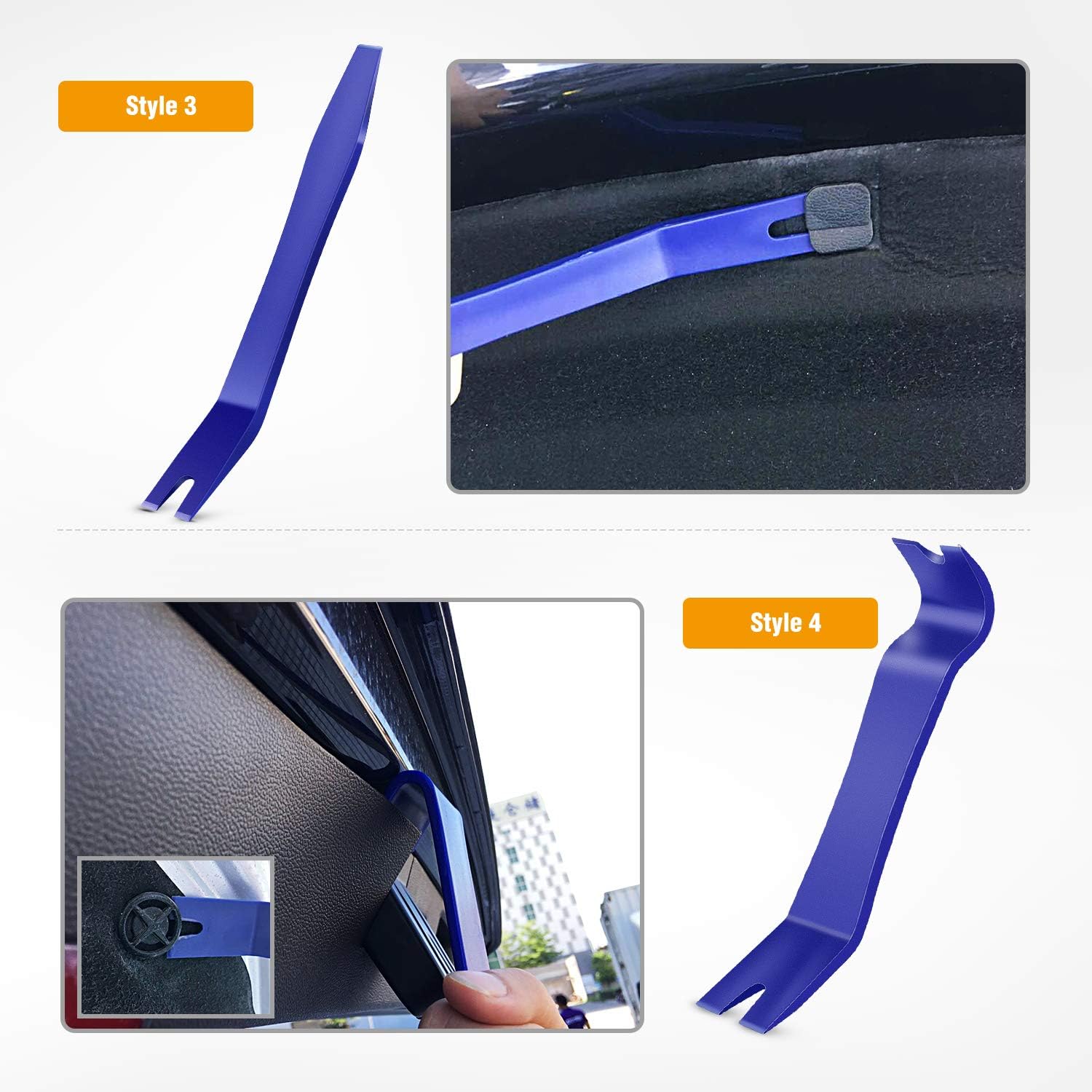 GOOACC 5PCS Auto Trim Removal Tool Kit No-Scratch Pry Tool Kit for Car Door Clip Panel & Audio DasHBoard Dismantle -5PCS