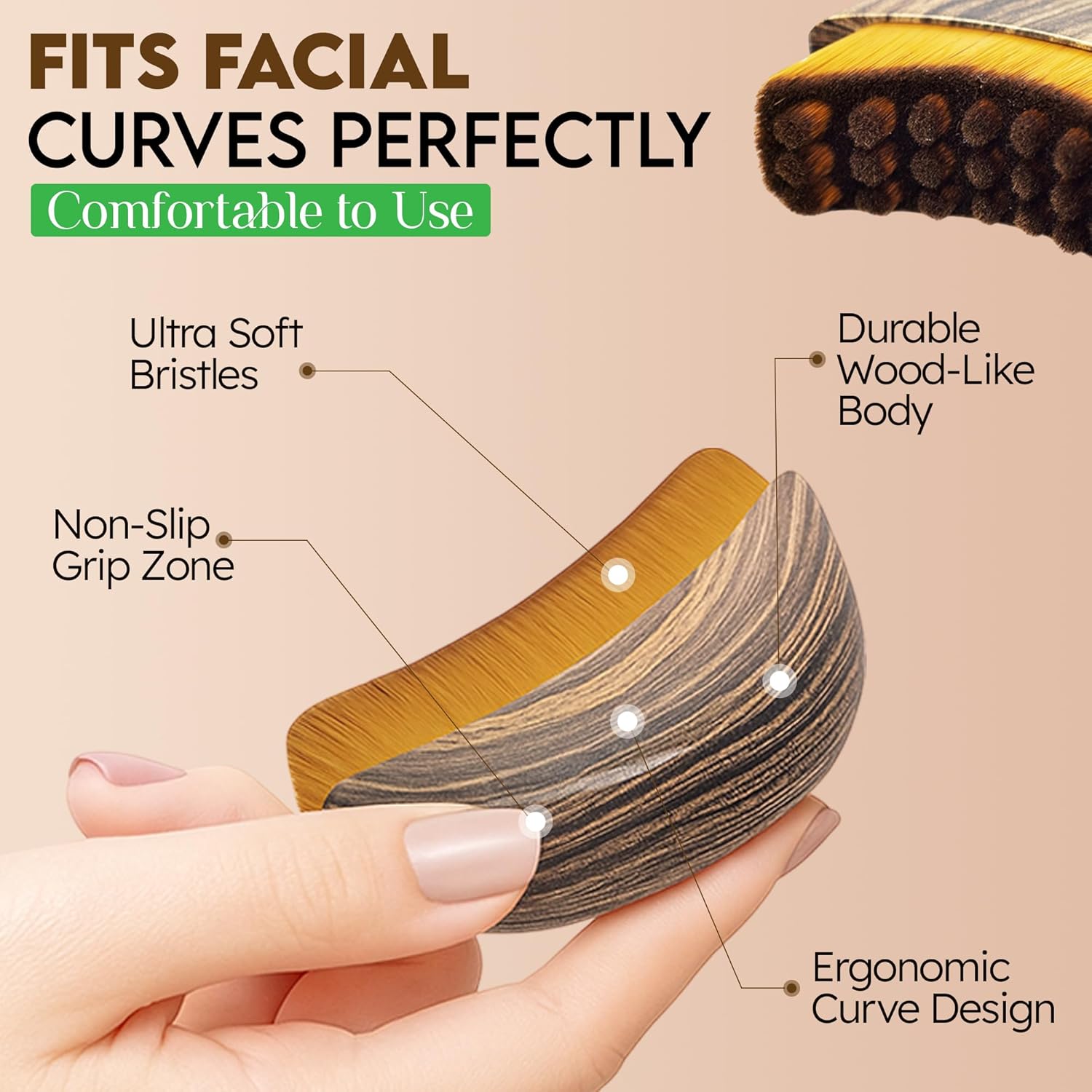 Lymphatic Contour Face Brush, Lymphatic Drainage Brush, Double Chin Reducer Lymphatic Drainage Massager Anti-Puffiness Ergonomic Facial Cleansing Brush for Sculpting