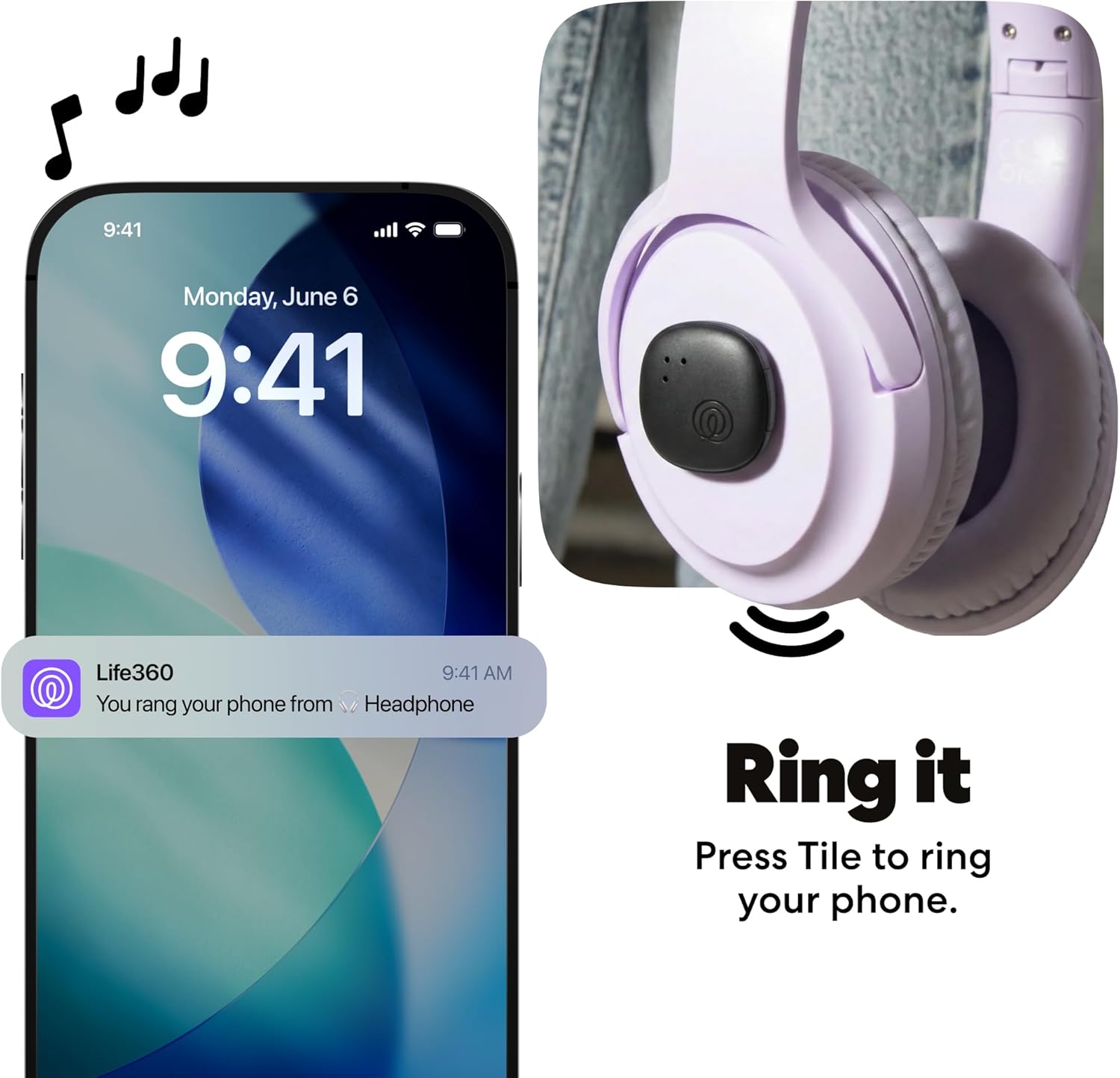 Life360 Tile Sticker - Small Bluetooth Tracker, Remote Finder and Item Locator for Bikes, Glasses and More. Both iOS and Android Compatible. Phone Finder. 1-Pack (Black)