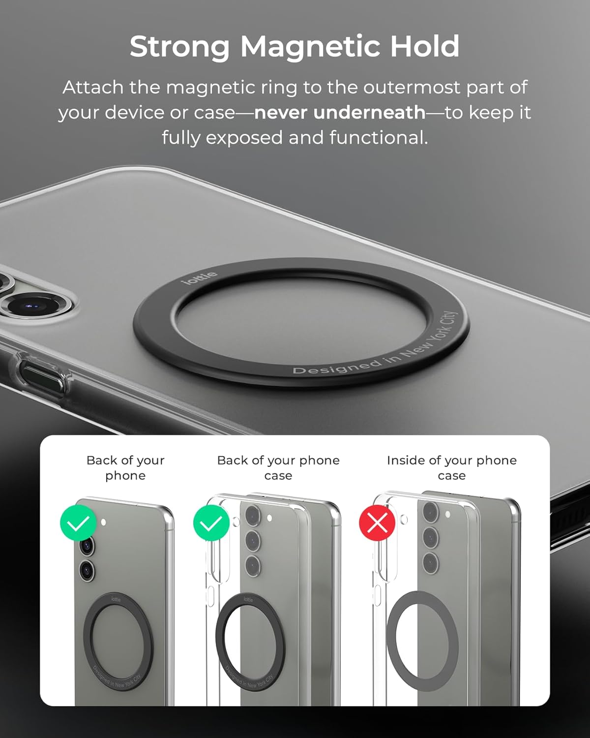 iOttie Velox MagSafe Compatible Air Vent Car Phone Holder. Unversal Magnetic Car Phone Mount for iPhone 12/13/14/15/16/17 Series & Android Phones via Included Magnetic Ring Adapter