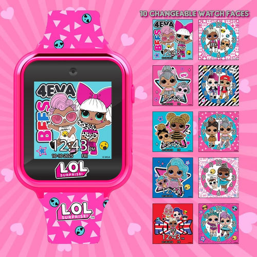 Accutime LOL Surprise Touchscreen Exclusive Pink Smartwatch for Kids – Engaging Educational Games, Step Counter, Camera, Alarm & More – Fun & Interactive Timepiece (LOL4264AZ)