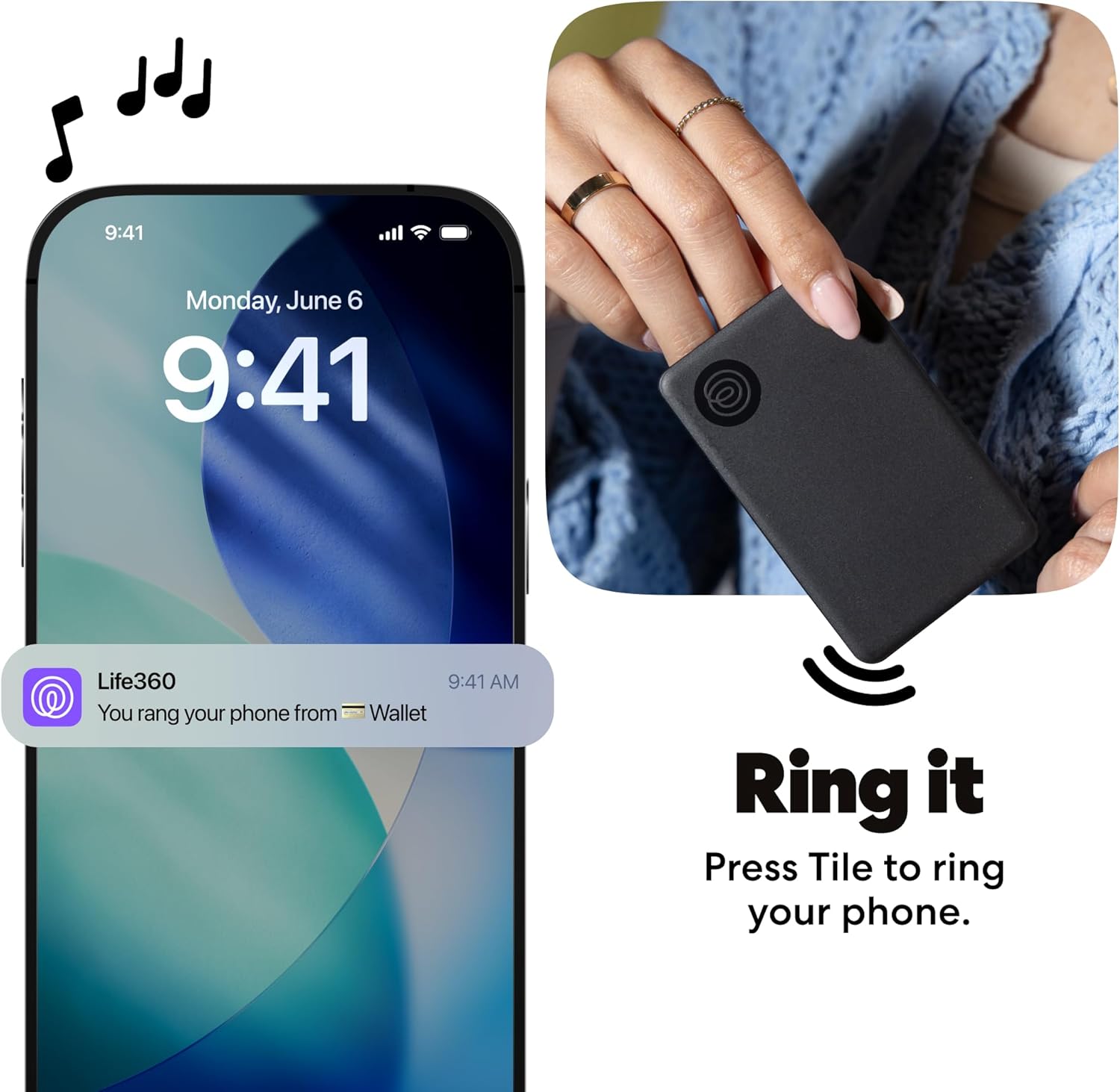 Life360 Tile Starter Pack - Bluetooth Trackers and Item Finders for Keys, Wallets & More. Both iOS and Android Compatible. Phone Finder. 2-Pack (Black Mate/Slim)
