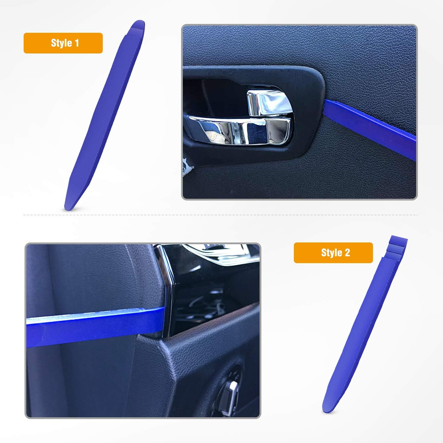 GOOACC 5PCS Auto Trim Removal Tool Kit No-Scratch Pry Tool Kit for Car Door Clip Panel & Audio DasHBoard Dismantle -5PCS