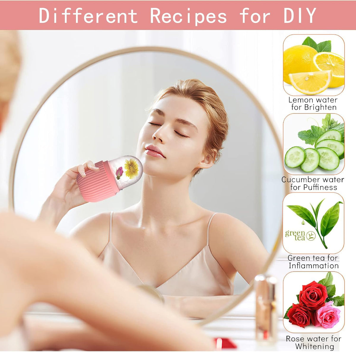 XHJRI Ice Cube Roller Massager for Face, Eyes, and Neck - De-Puffing, Skin Tightening, and Beauty