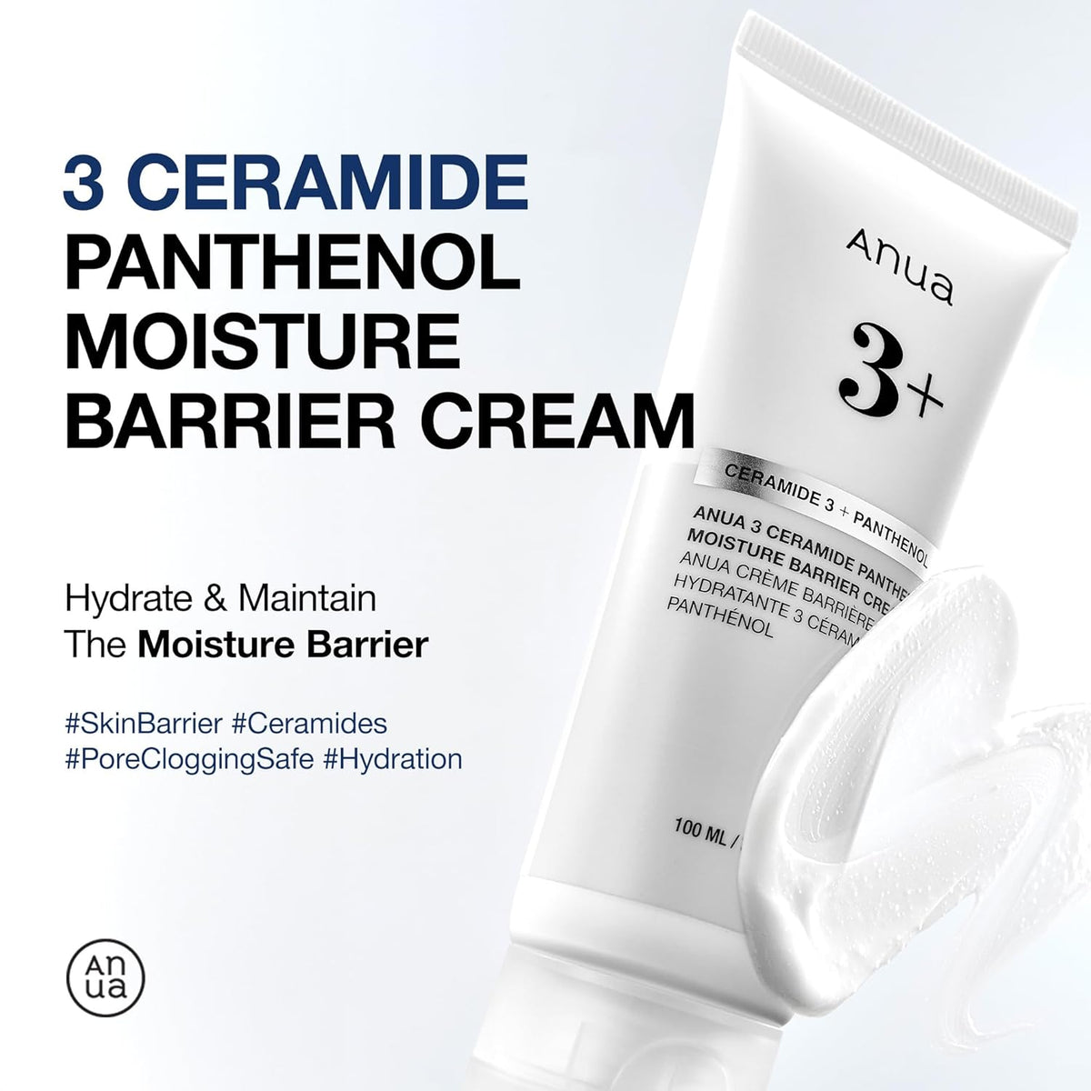 anua 3 ceramide panthenol hydrating face moisturizer 100ml non comedogenic korean skincare