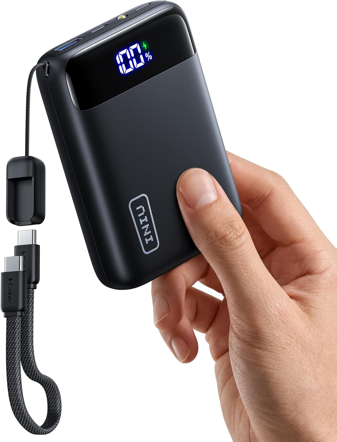 INIU Power Bank, Smallest 20000mAh Portable Charger with USB C Cable, 22.5W PD Fast Charging Phone Battery Pack, LED Display Powerbank for Travel Xiaomi iPhone 17 16 15 14 Samsung S25 Google iPad etc