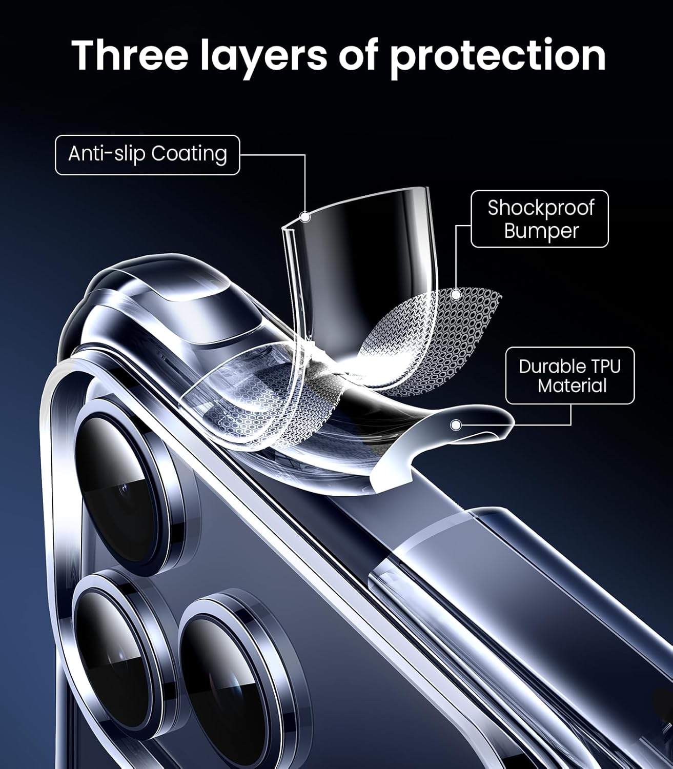 Mkeke for iPhone 17 Pro Max Case Clear, [Not Yellowing] [Military-Grade Drop Protection] Protective Clear for Apple 17 Pro Max Case with Shockproof Bumper 2025