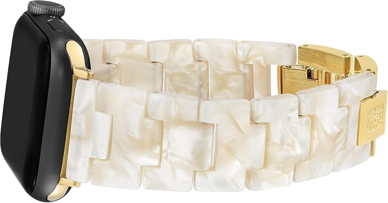 Anne Klein Women's Acetate Fashion Band for Apple Watch Secure, Adjustable, Apple Watch Band Replacement, Fits Most Wrists