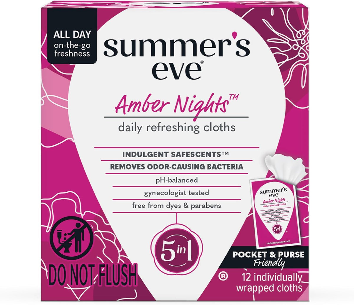 Summer's Eve 12-count Ultimate Odor Protection Daily Feminine Wipes with pH-balanced boric acid formula