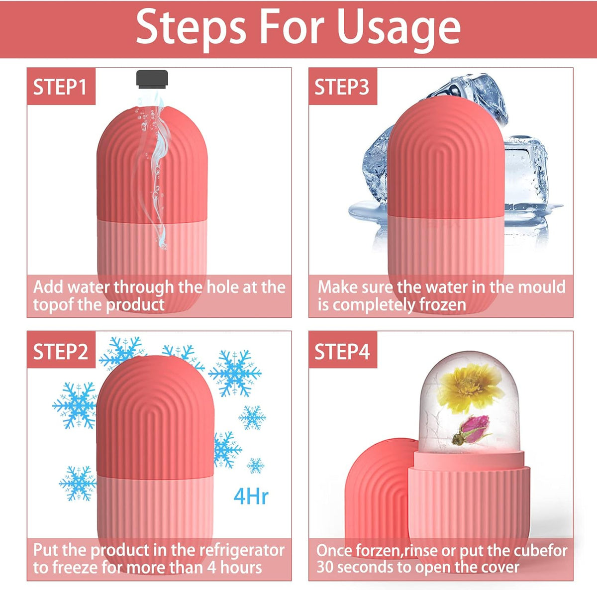XHJRI Ice Cube Roller Massager for Face, Eyes, and Neck - De-Puffing, Skin Tightening, and Beauty