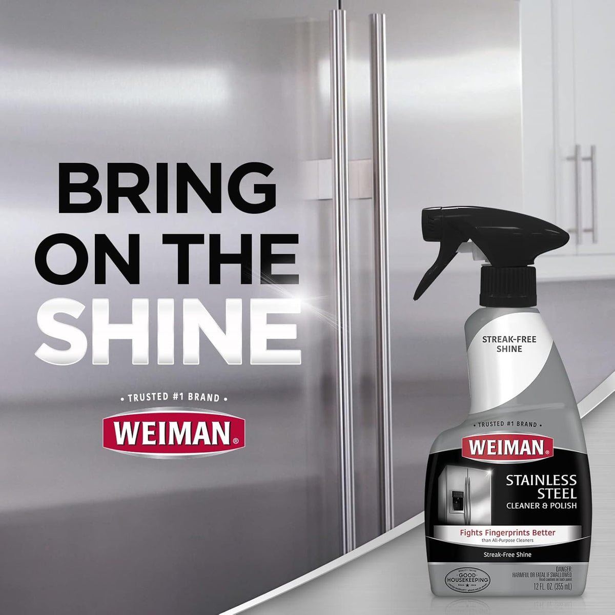 Weiman Stainless Steel Cleaner and Polish - 2 Pack - Removes Fingerprints, Residue, Water Marks and Grease from Appliances w/Buffing Towel
