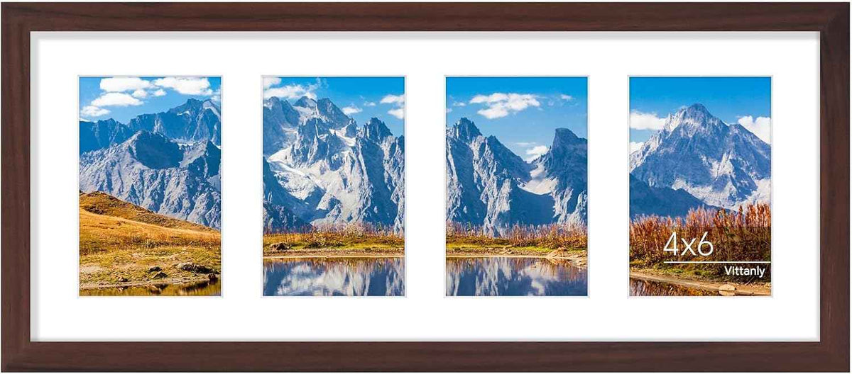 Vittanly 11x14 Collage Picture Frame, Displays 5Pcs 4x6 Pictures with Mat or 1Pcs 11x14 without Mat for Wall Mounting, Picture Frames Collage Wall Decor in Black, 1 Pack
