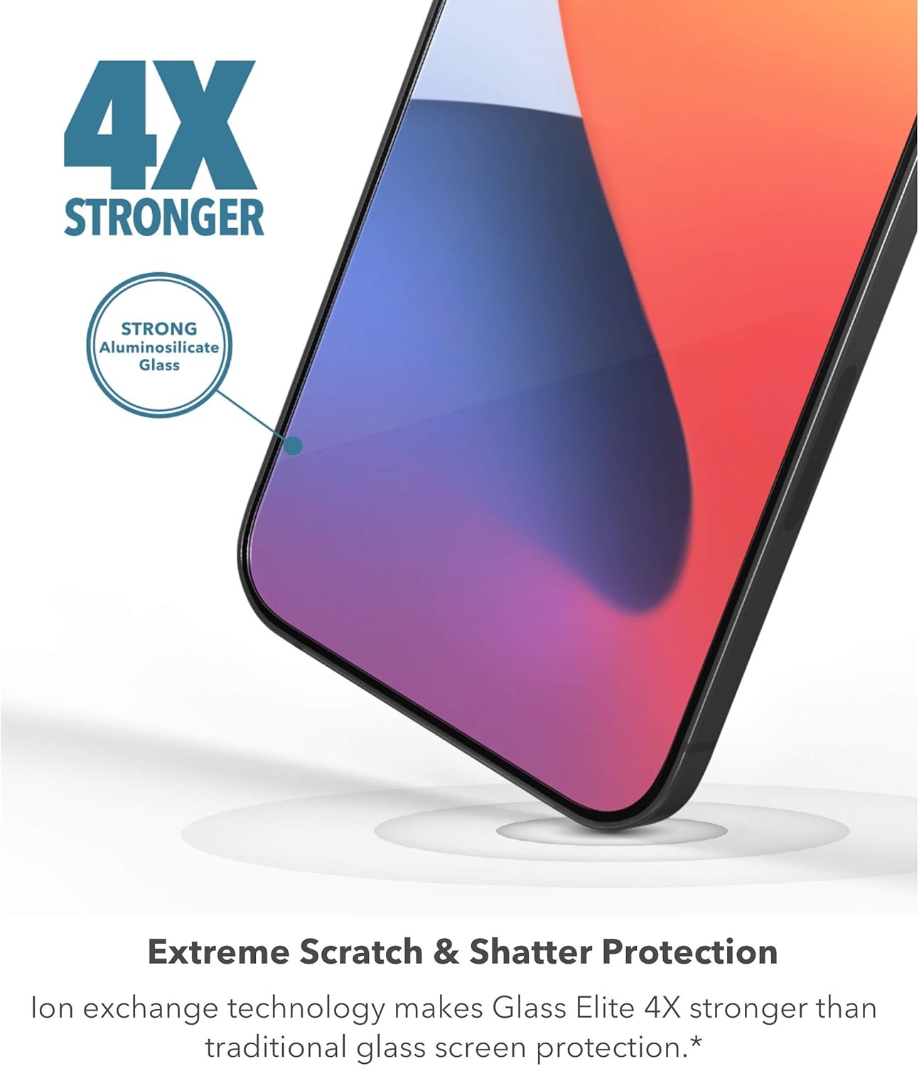 ZAGG Glass Elite VisionGuard+ Screen Protector - iPhone 12 Mini - Impact Protection, Scratch, Fingerprint, Smudge, InvisibleShield, Oil Resistant, Clear