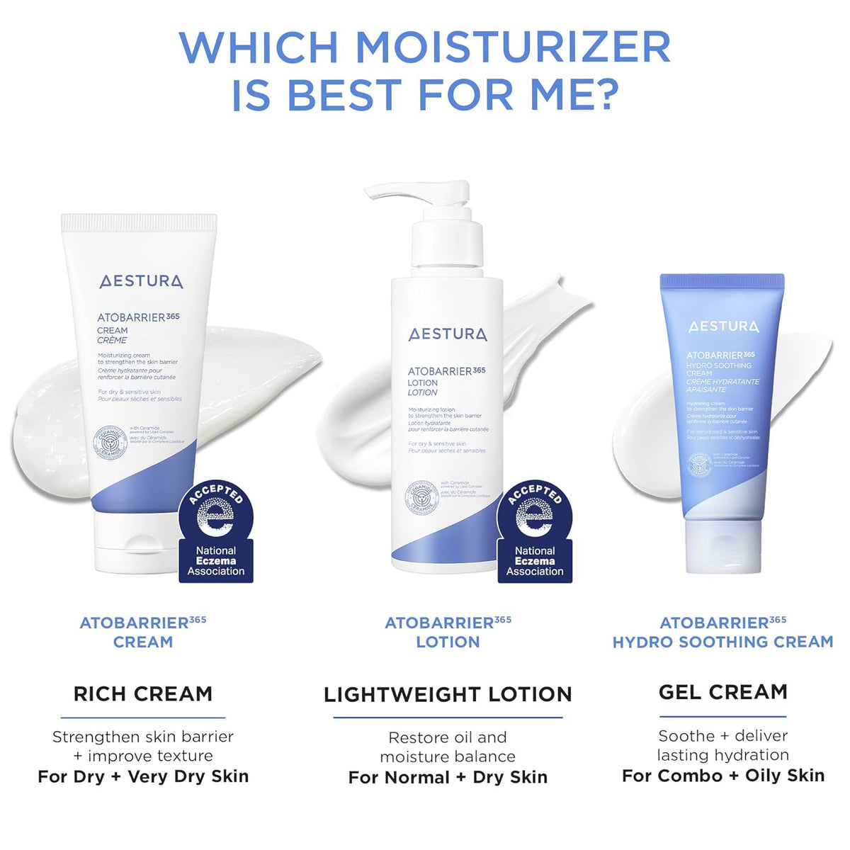 Aestura ATOBARRIER365 cream with ceramides, korean face moisturizer for barrier repair and hydration, 80ml, 2.70 fl.oz, non-comedogenic
