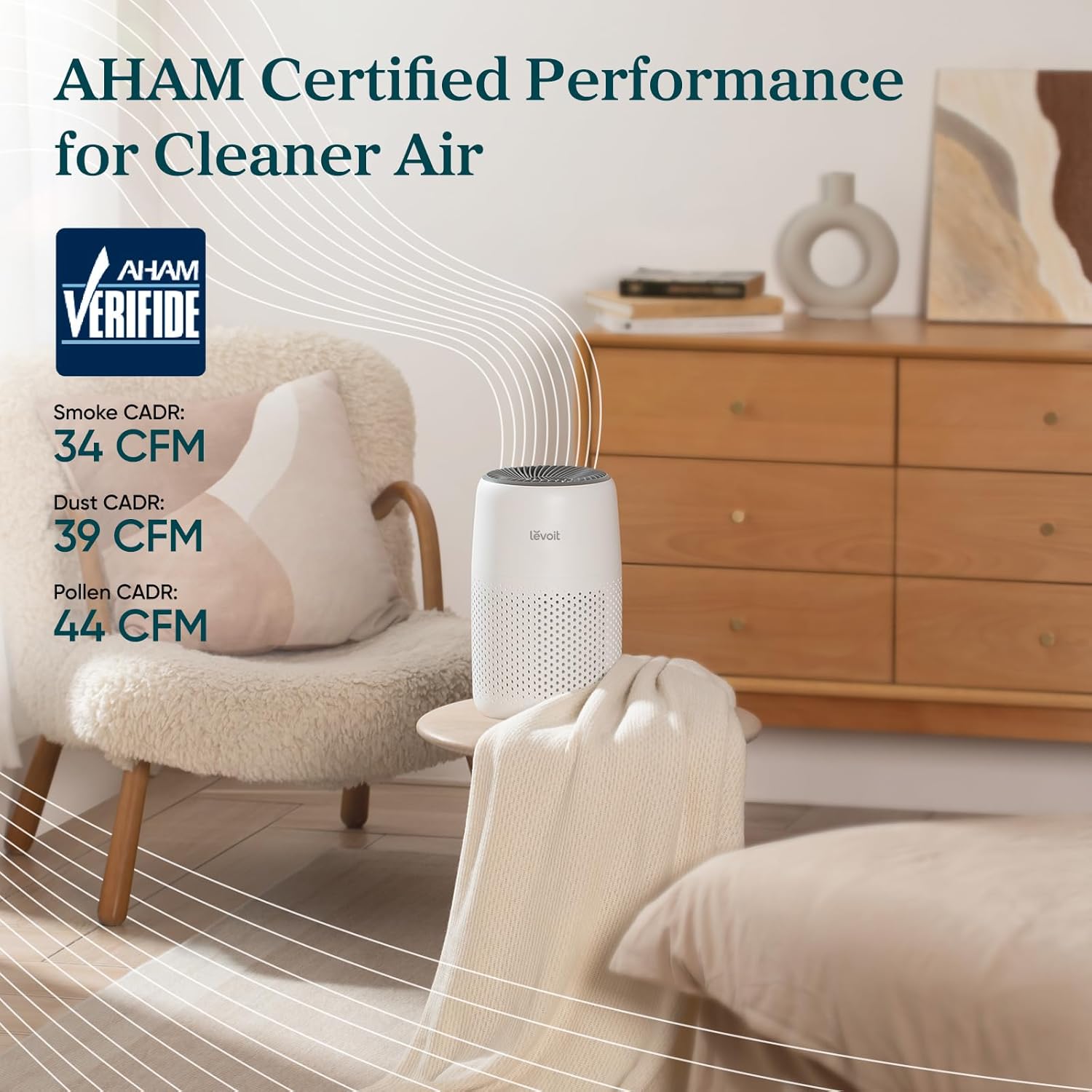 LEVOIT Air Purifiers for Bedroom Home Dorm, AHAM Verified, 3-in-1 Filter Cleaner With Aroma Pad, Filters Smoke, Allergens, Pet Dander, Odor, Dust, Office, Desktop, Core Mini-P, White