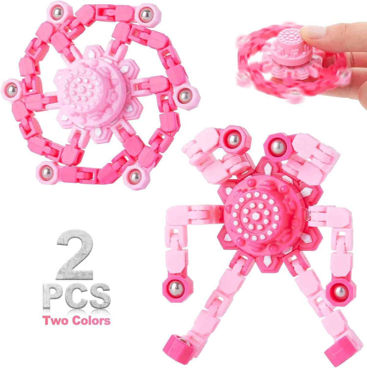 Valentines Day Gifts Transformable Fidget Spinners Toys 4 Pcs for Kids and Adults Stress Relief Sensory Toys for Boys and Girls Age 8-13 Fingertip Gyros Easter Basket Stuffers for Teens
