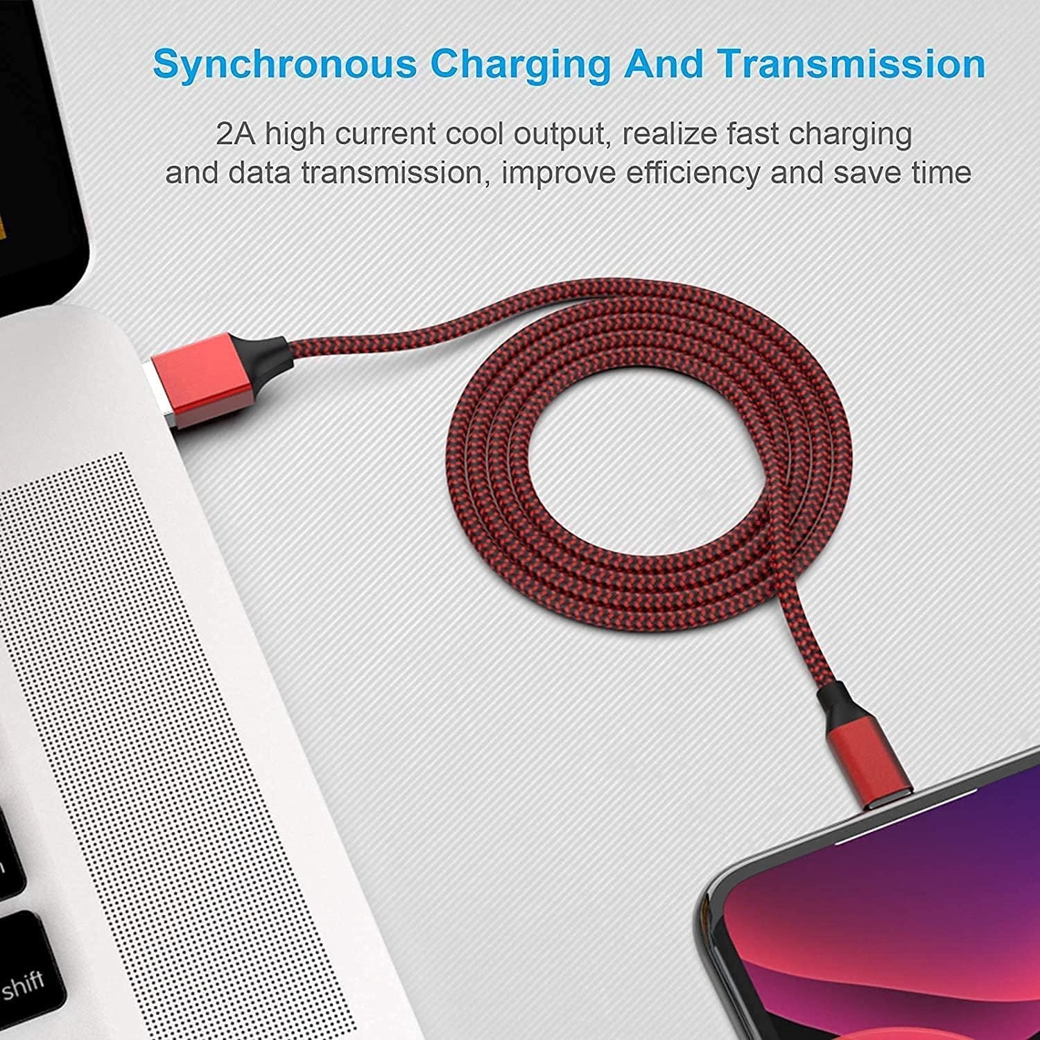 [Apple MFi Certified] 6Pack 3/3/6/6/6/10 FT iPhone Charger Nylon Braided Fast Charging Lightning Cable Compatible iPhone 14 Pro/13 mini/13/12/11 Pro MAX/XR/XS/8/7/Plus/6S/SE/iPad