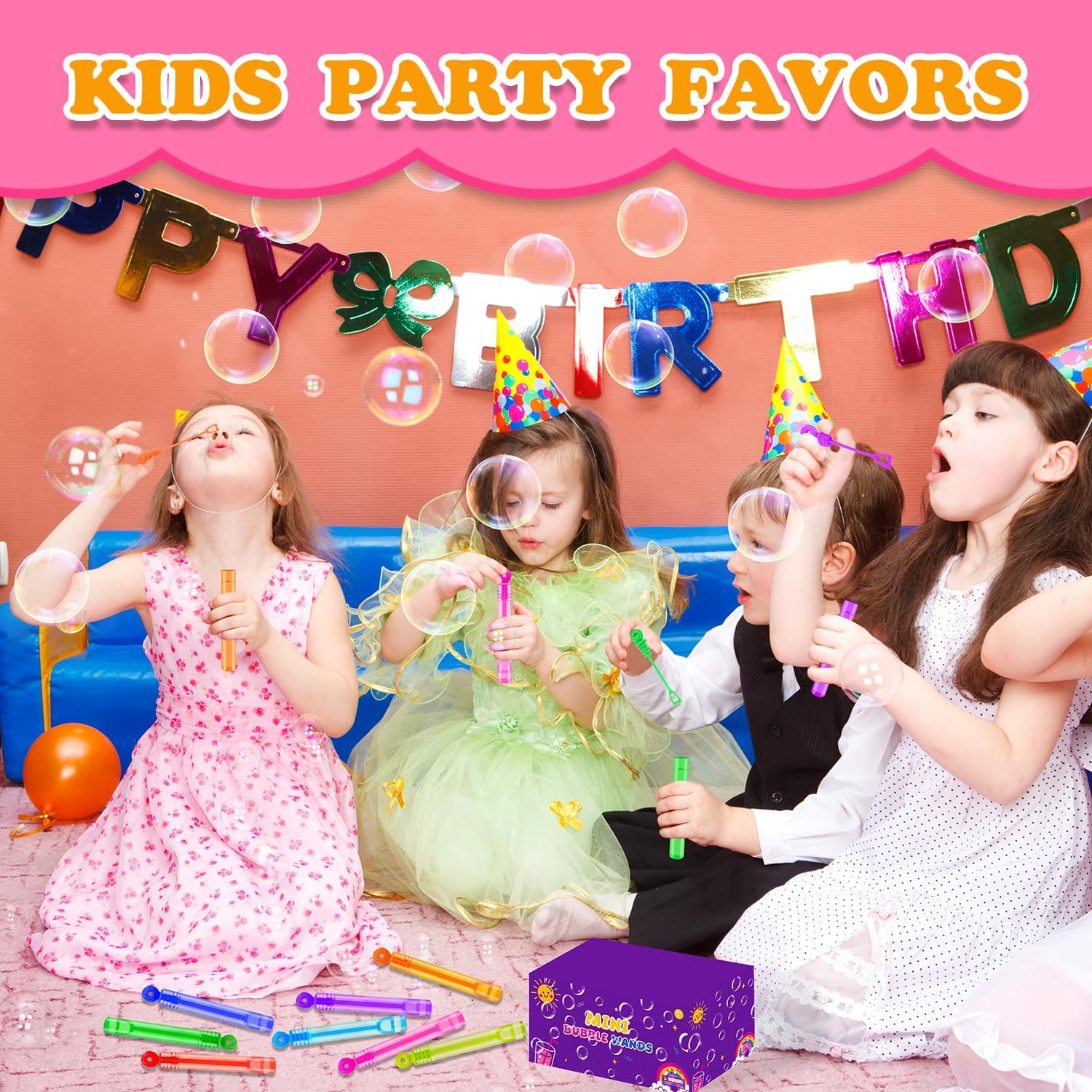 Party Goodie Bag Stuffer Fillers for Kids, 32 Pack Mini Bubble Wand Toys Gifts for Toddler, Small Birthday Summer Beach Pool Camping Party Favor Supplies,4th of July Classroom School Stuff Treat Prize