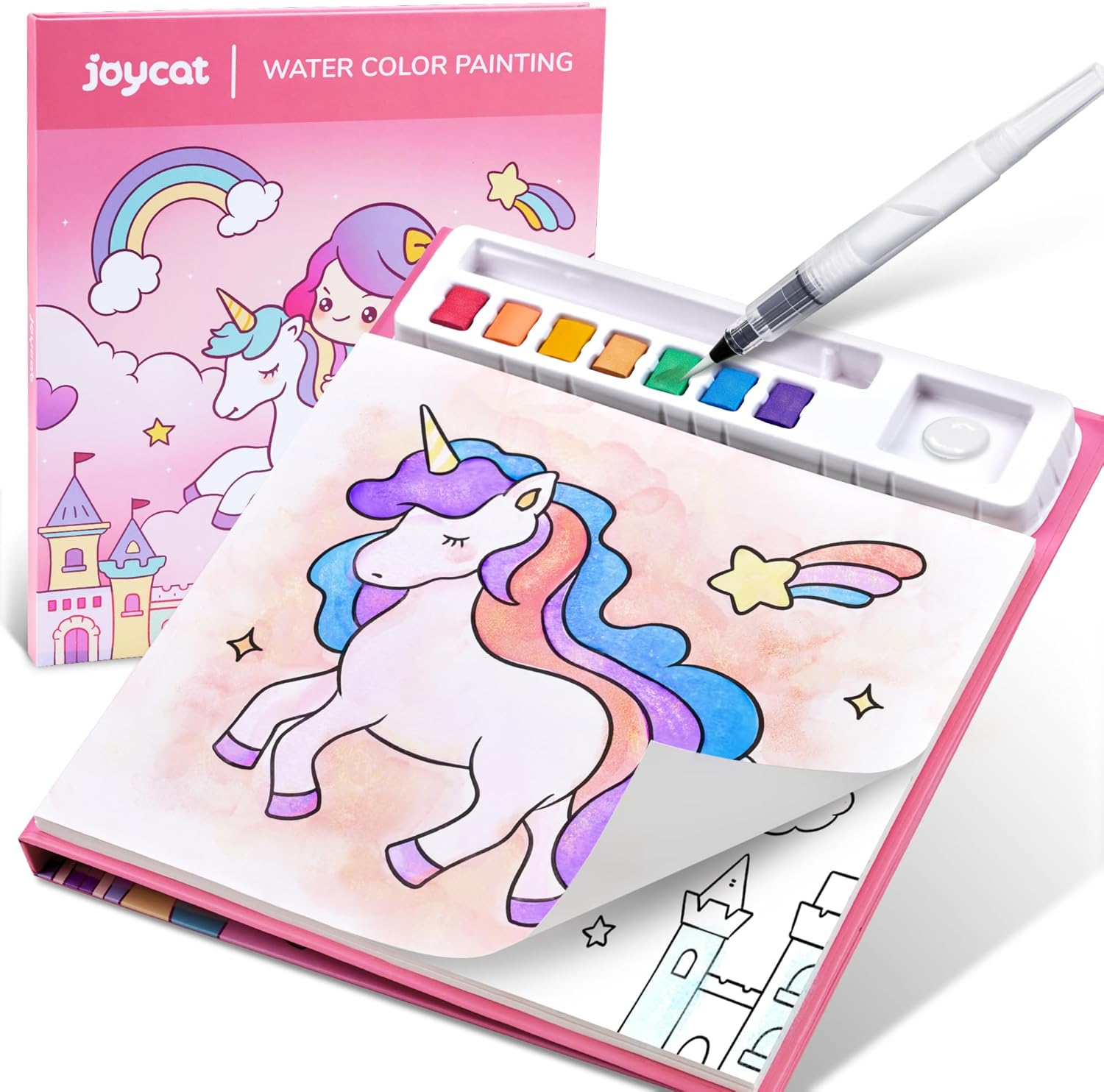 JoyCat Paint with Water Coloring Books for Toddlers, Watercolor Painting Sets for Kids Ages 3-5 4-8, Arts and Crafts Drawing Activities Toy Birthday Gifts for Boys Girls (Magical Pony)