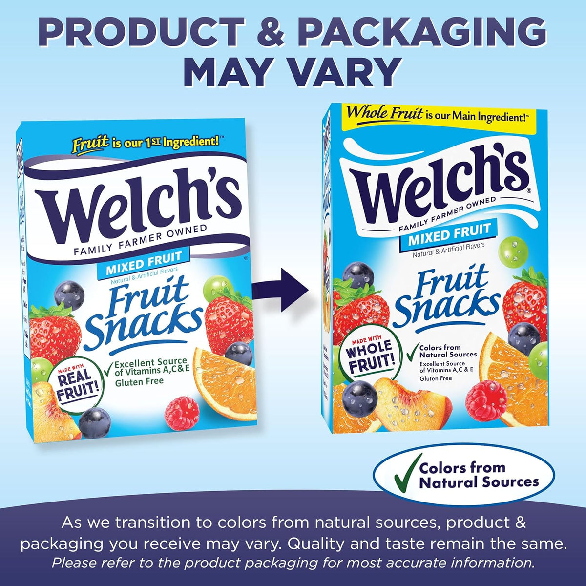Welch's Gluten Free Mixed Fruit Snack Box, 40 x 0.8oz Snack Packs